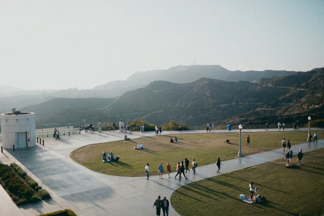 hollywood sign at sunset