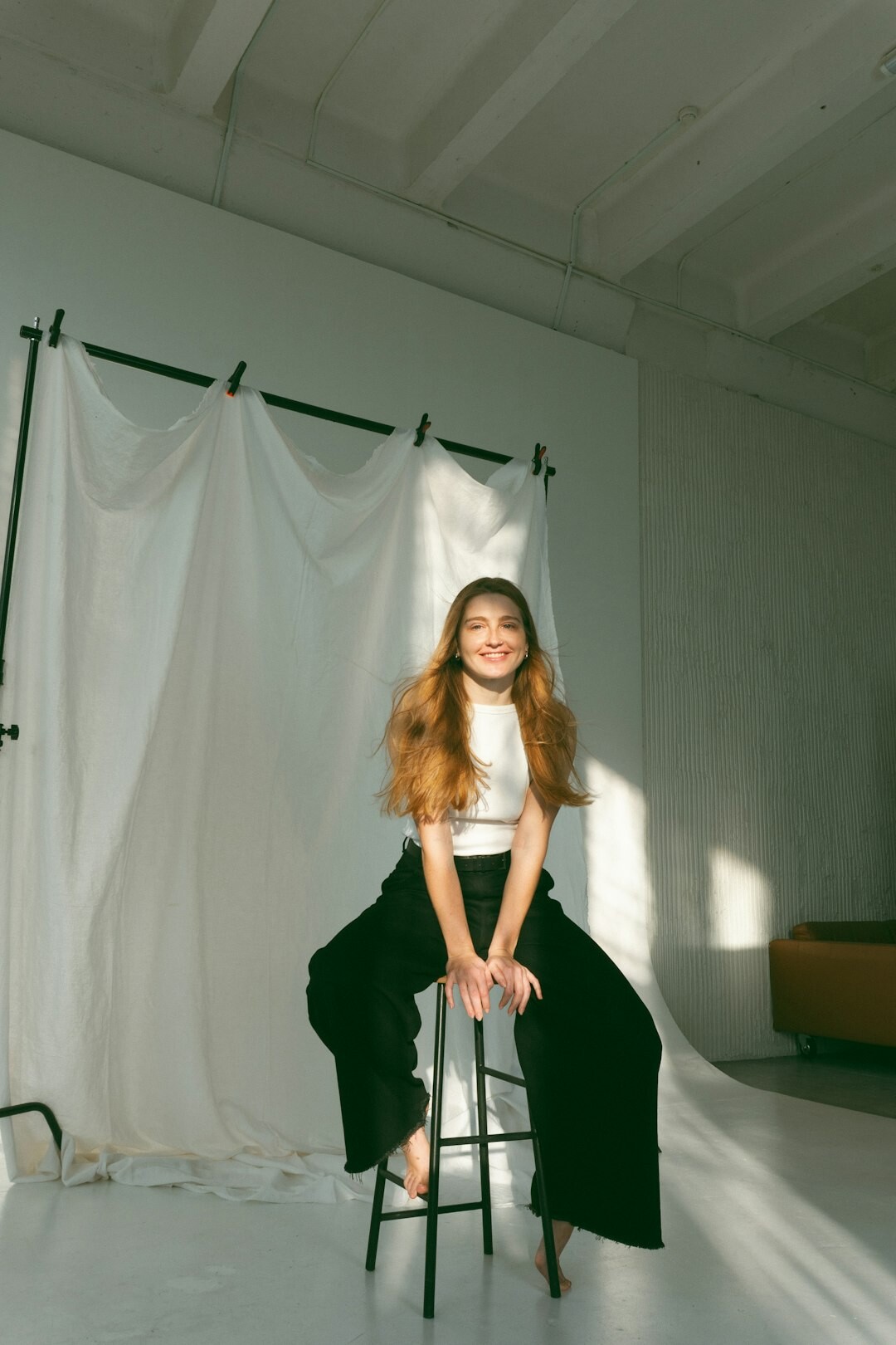 Belgian fashion designer studio portrait