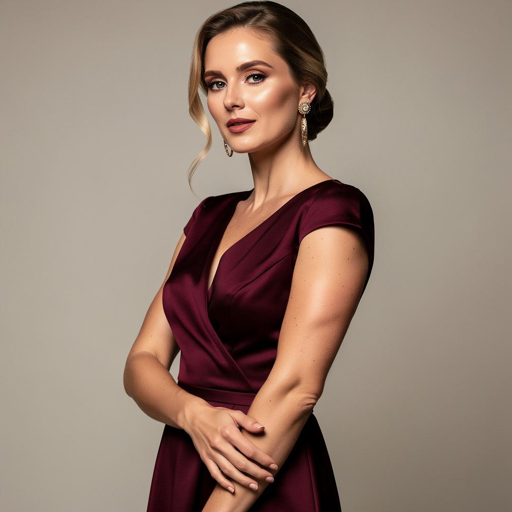 Belgian singer studio portrait with elegant styling