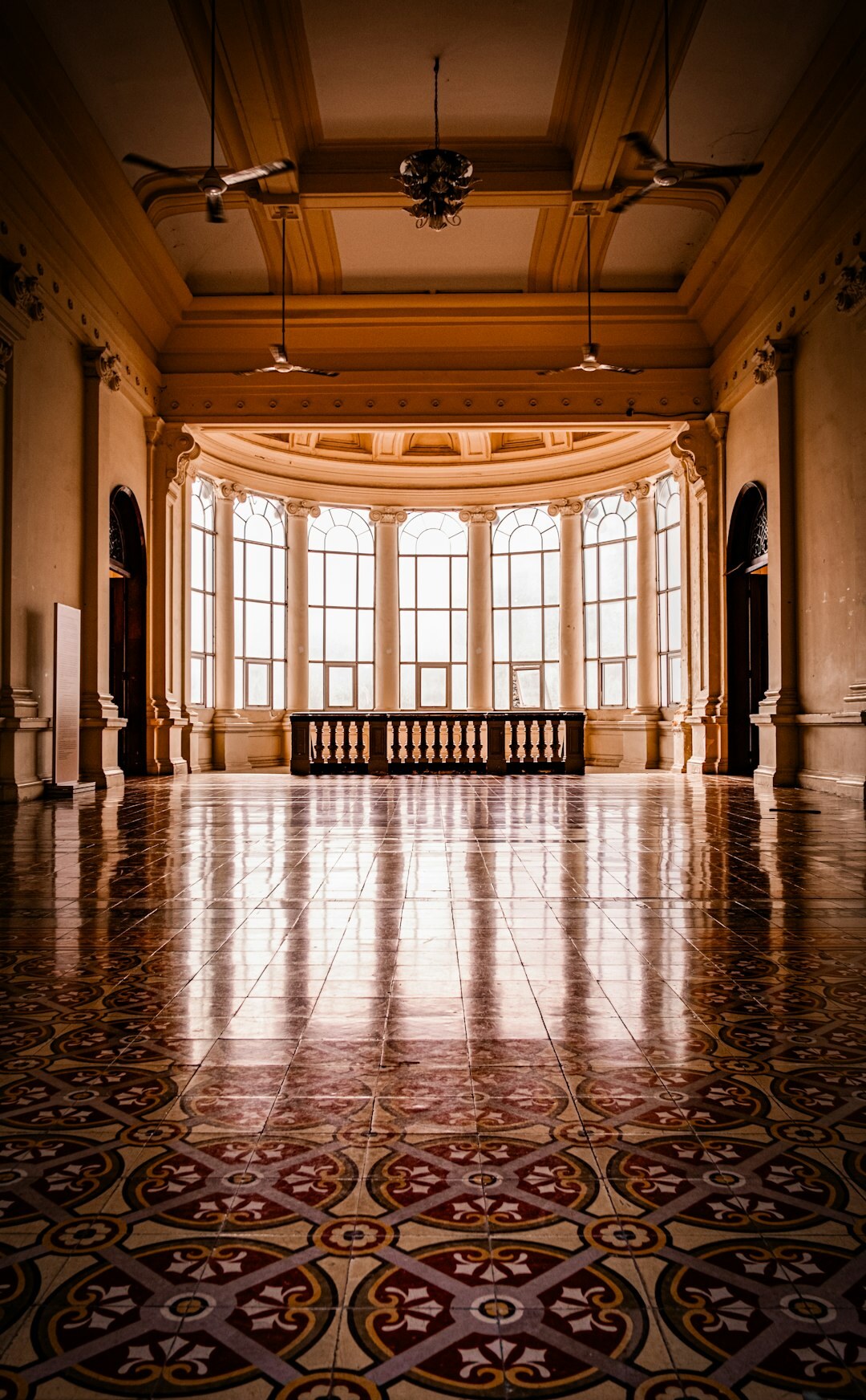 Grand empty vintage concert hall interior