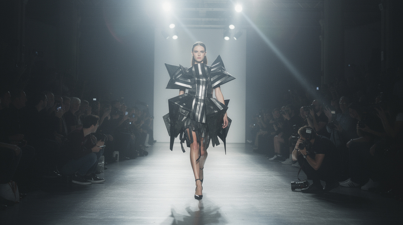 Avant-garde runway show at Antwerp fashion week